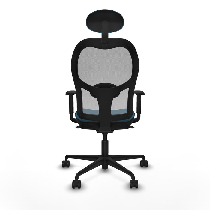 Silla de oficina Jorquera con mecanismo Sincro tapizada con Tela color Verde petróleo y malla color Gris. Equipada con lumbar 1D, Brazos 1D, Cabecero Fijo y Ruedas 65mm nailon Silla de oficina Jorquera con mecanismo Sincro tapizada con Tela color Verde petróleo y malla color Gris. Equipada con lumbar 1D, Brazos 1D, Cabecero Fijo y Ruedas 65mm nailon