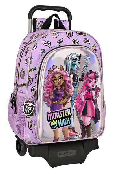 Safta Mochila con Carro Monster High Best Boos Lila Safta Mochila con Carro Monster High Best Boos Lila