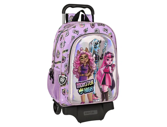 Safta Mochila con Carro Monster High Best Boos Lila Safta Mochila con Carro Monster High Best Boos Lila