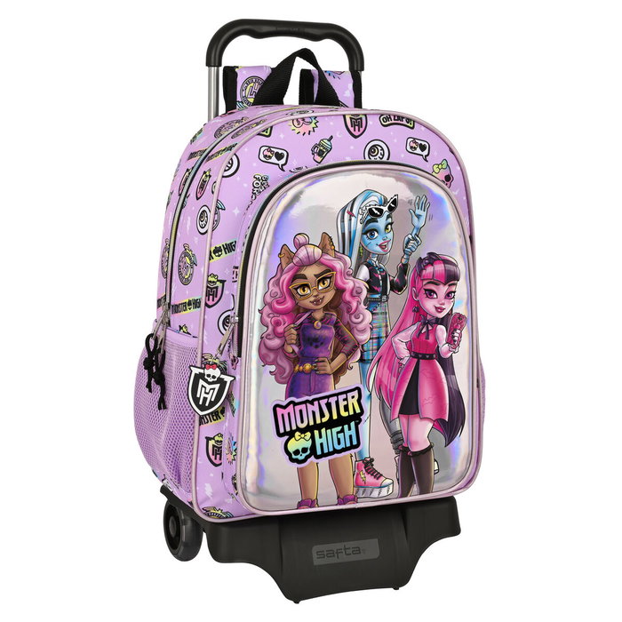 Safta Mochila con Carro Monster High Best Boos Lila Safta Mochila con Carro Monster High Best Boos Lila