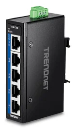 Trendnet TI-GLC50 Switch No Administrado Gigabit Ethernet 5 Puertos (10/100/1000), Full Duplex, Montaje en Pared y Carril DIN, Color Negro