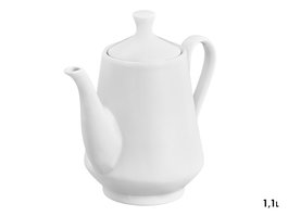 Vessia Tetera de Porcelana 1.1L (1100 ml) 19.5x19.5x12 cm, Color Blanco (Set de 12)