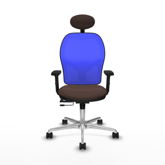 PIQUERAS Y CRESPO Silla de oficina Jorquera con mecanismo Sincro/Traslack, Marrón oscuro y Azul PIQUERAS Y CRESPO Silla de oficina Jorquera con mecanismo Sincro/Traslack, Marrón oscuro y Azul
