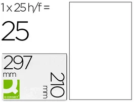Q-connect kf00228 Etiquetas Adhesivas Transparentes Tamaño DIN A4 para Ink-jet Caja 25 Hojas DIN-A4