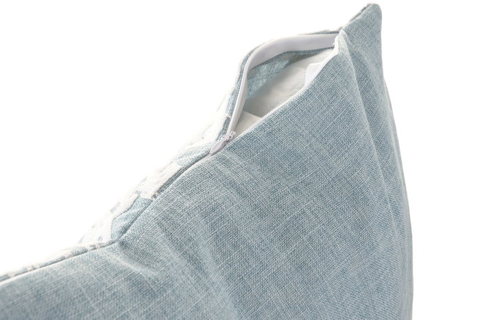 DKD Home Decor Cojin Mediterraneo Azul Blanco Lino 45 x 45 cm (2 Unidades)