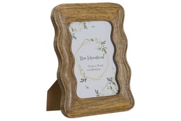 DKD Home Decor Marco de Fotos de Mango con Diseño de Ondas Natural