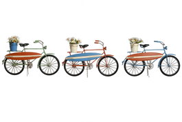 DKD Home Decor Bicicleta Metal Surtido de 3 Unidades