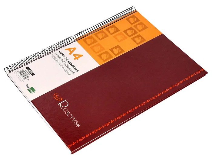 Liderpapel Libro de Reservas Espiral DIN A4 Restaurante 80 Hojas 80 gr