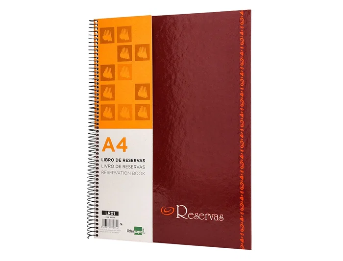 Liderpapel Libro de Reservas Espiral DIN A4 Restaurante 80 Hojas 80 gr