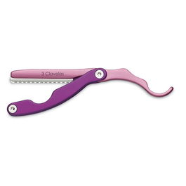 Tres Claveles Navaja Peluquero Hoja Intercambiable Ergonómica Rosa Profesional 17.5 cm