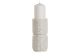 DKD Home Decor Set de 2 Velas Blancas con Soporte