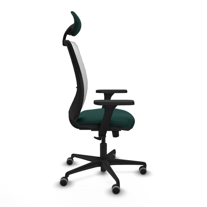 PIQUERAS Y CRESPO Silla de oficina Zulema con mecanismo Sincro, Verde botella y Blanco PIQUERAS Y CRESPO Silla de oficina Zulema con mecanismo Sincro, Verde botella y Blanco