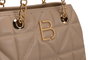 Lucky Bees 391 Bandolera Camel de Polipiel con Bolsillos Interiores, 25x11x21 cm