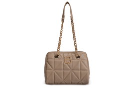 Lucky Bees 391 Bandolera Camel de Polipiel con Bolsillos Interiores, 25x11x21 cm