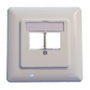EFB Elektronik Set de marco para 2 puertos Keystone, salida recta, RAL9003