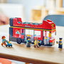 LEGO City Autobús Turístico Rojo de Dos Plantas 60407 con 5 Minifiguras y Bebé, Set de Construcción para Niños +7 Años