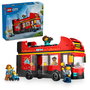 LEGO City Autobús Turístico Rojo de Dos Plantas 60407 con 5 Minifiguras y Bebé, Set de Construcción para Niños +7 Años