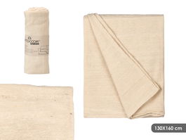 Giftdecor Manta Multiusos Ever Rayas Beige, 130x160 cm, Manta de Sofá o Decoración, Tela Algodón y Poliéster (Set de 12)