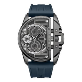 Police PEWGQ2203604M con correa azul y caja gris