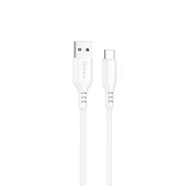Qcharx Cable Tokyo USB A a Tipo C, cable de carga rápida 3A y datos, silicona blanca ultrasuave