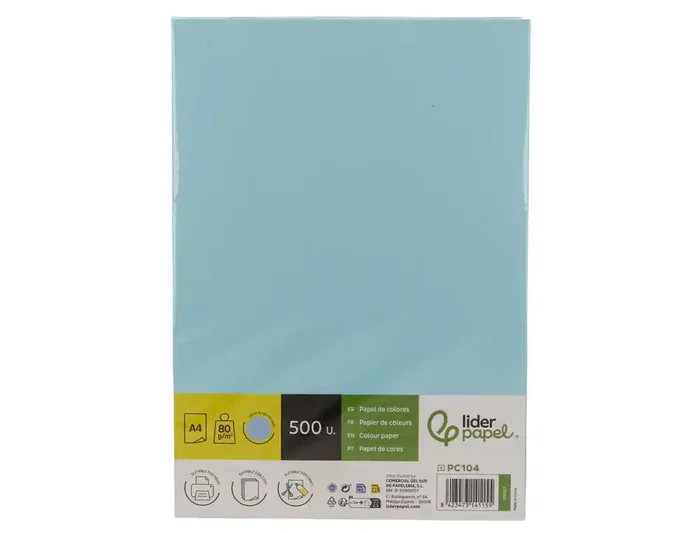 Liderpapel Papel de color celeste DIN A4 80 g 500 hojas