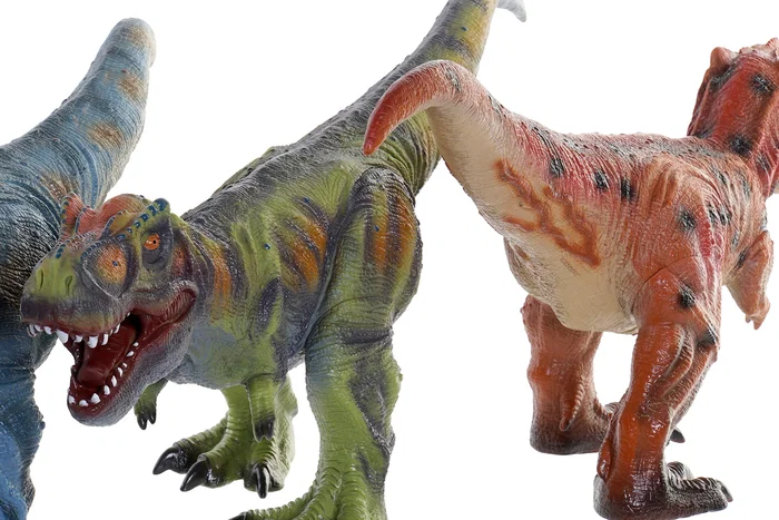 DKD Home Decor Set de 3 Dinosaurios Blandos Multicolor