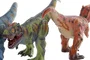 DKD Home Decor Set de 3 Dinosaurios Blandos Multicolor