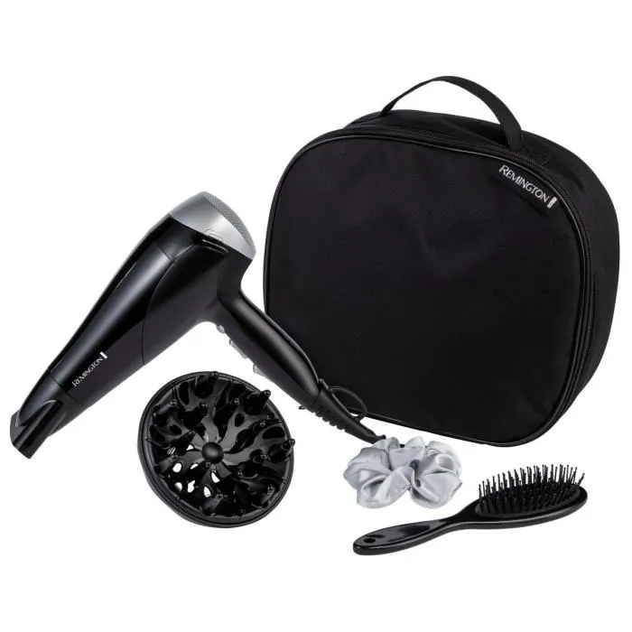 Remington D3171GP Caja para secador de pelo - 2200 W - Incluye difusor, cepillo plano y coletero de seda