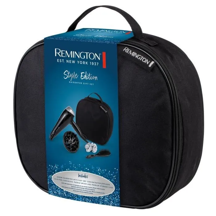Remington D3171GP Caja para secador de pelo - 2200 W - Incluye difusor, cepillo plano y coletero de seda