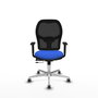 PIQUERAS Y CRESPO Silla de oficina Jorquera con mecanismo Sincro/Traslack, Azul y Negro