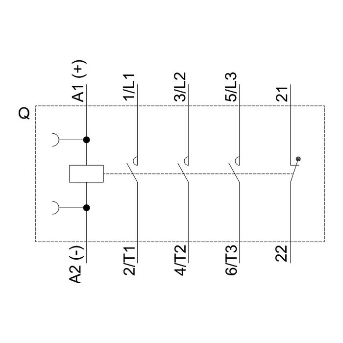 Siemens 3RT2016-2BB42 Contactor Eléctrico 4kW/400V 24VDC 3p S00