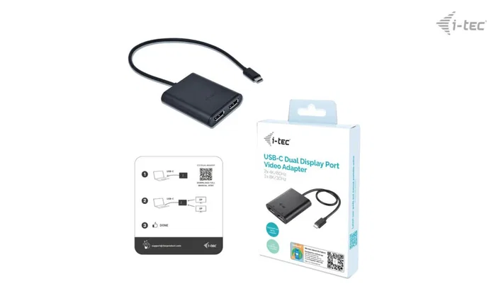 i-tec C31DUAL4K60DP Adaptador USB-C a Dual DisplayPort 8K 30Hz / 4K 60Hz para 2 Monitores, Plug & Play, Compatible con Windows/Mac/Linux, Negro i-tec C31DUAL4K60DP Adaptador USB-C a Dual DisplayPort 8K 30Hz / 4K 60Hz para 2 Monitores, Plug & Play, Compatible con Windows/Mac/Linux, Negro