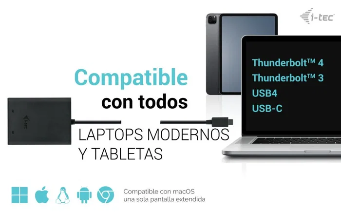 i-tec C31DUAL4K60DP Adaptador USB-C a Dual DisplayPort 8K 30Hz / 4K 60Hz para 2 Monitores, Plug & Play, Compatible con Windows/Mac/Linux, Negro i-tec C31DUAL4K60DP Adaptador USB-C a Dual DisplayPort 8K 30Hz / 4K 60Hz para 2 Monitores, Plug & Play, Compatible con Windows/Mac/Linux, Negro