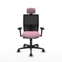 PIQUERAS Y CRESPO Silla de oficina Yunquera con mecanismo Sincro/Traslack, Rosa y Negro