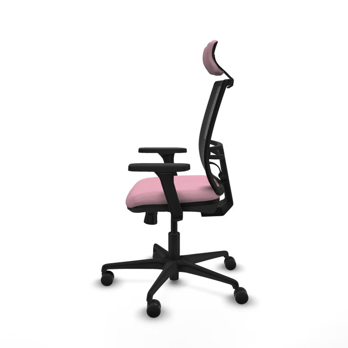 PIQUERAS Y CRESPO Silla de oficina Yunquera con mecanismo Sincro/Traslack, Rosa y Negro PIQUERAS Y CRESPO Silla de oficina Yunquera con mecanismo Sincro/Traslack, Rosa y Negro