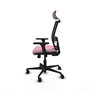 PIQUERAS Y CRESPO Silla de oficina Yunquera con mecanismo Sincro/Traslack, Rosa y Negro