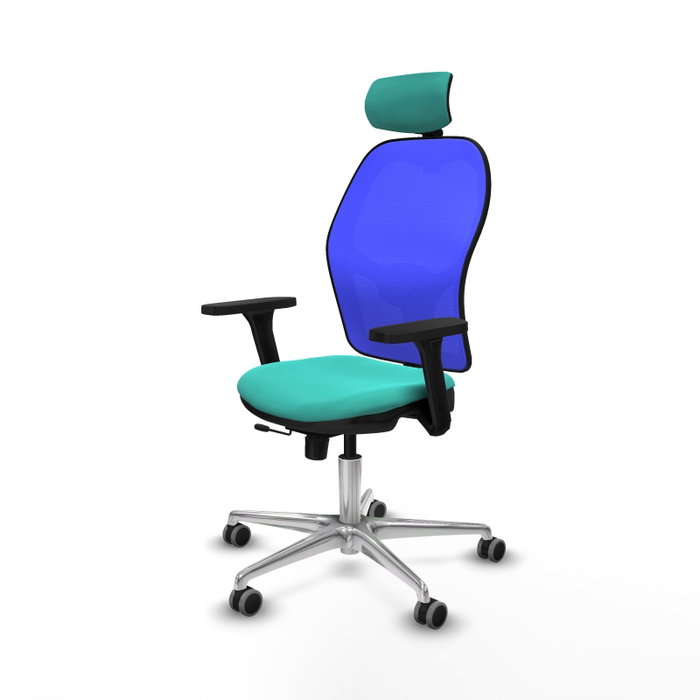 PIQUERAS Y CRESPO Silla de oficina Jorquera Sincro/Traslack Turquesa y Azul