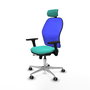 PIQUERAS Y CRESPO Silla de oficina Jorquera Sincro/Traslack Turquesa y Azul