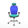 PIQUERAS Y CRESPO Silla de oficina Jorquera Sincro/Traslack Turquesa y Azul
