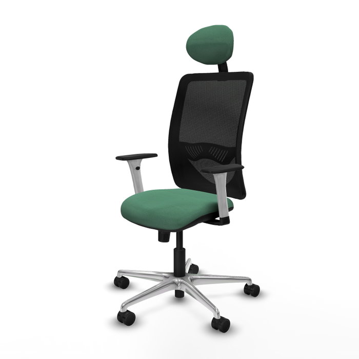 PIQUERAS Y CRESPO Silla de oficina Zulema con mecanismo Sincro Verde esmeralda y Negro