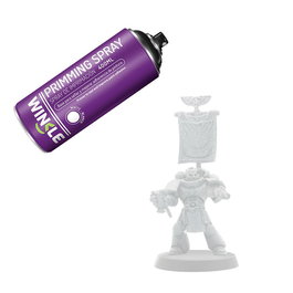 Winkle Spray Imprimación/Base Blanca 400ml para Impresión 3D - Fórmula Acrílica Autonivelante, Secado Rápido 5-15 Min, Ideal para Miniaturas, Maquetas, FDM y SLA