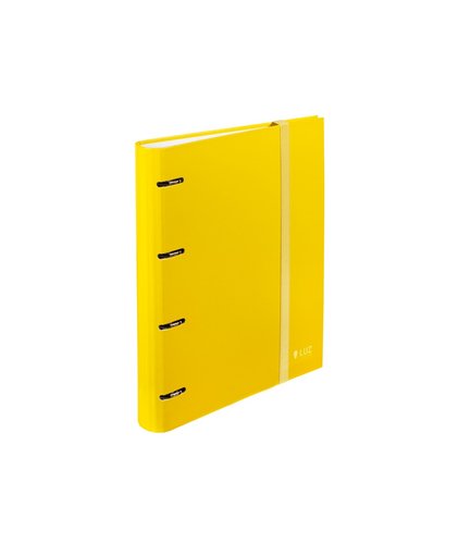 CARCHIVO Carpebloc Cartón Forrado A4 Amarillo con 4 Anillas Mixtas y Recambio de Hojas CARCHIVO Carpebloc Cartón Forrado A4 Amarillo con 4 Anillas Mixtas y Recambio de Hojas