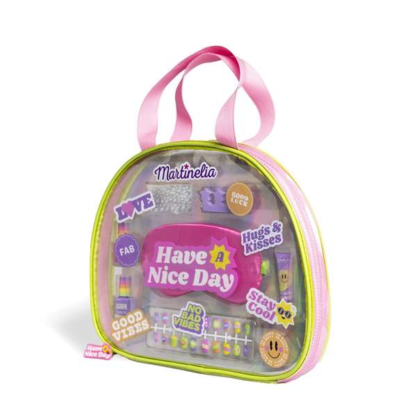 Martinelia Bolso de Belleza Super Girl con Uñas Postizas, Esmaltes, Pegatinas, Separador de Dedos y Brillo de Labios