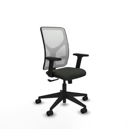 PIQUERAS Y CRESPO Silla de oficina Motilla con mecanismo Sincro, Negro/Blanco