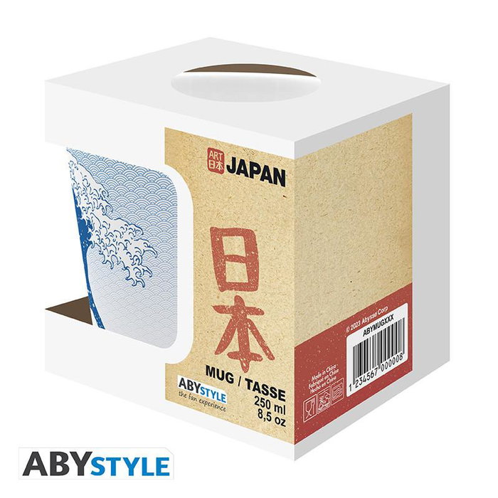Abystyle Taza de Cerámica La Gran Ola de Kanagawa de Hokusai - 250ml - Apta Microondas y Lavavajillas - Diseño Artístico Japonés