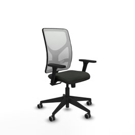 PIQUERAS Y CRESPO Silla de oficina Motilla con mecanismo Sincro, Brazos 3D y Apoyo Lumbar, Negro/Blanco