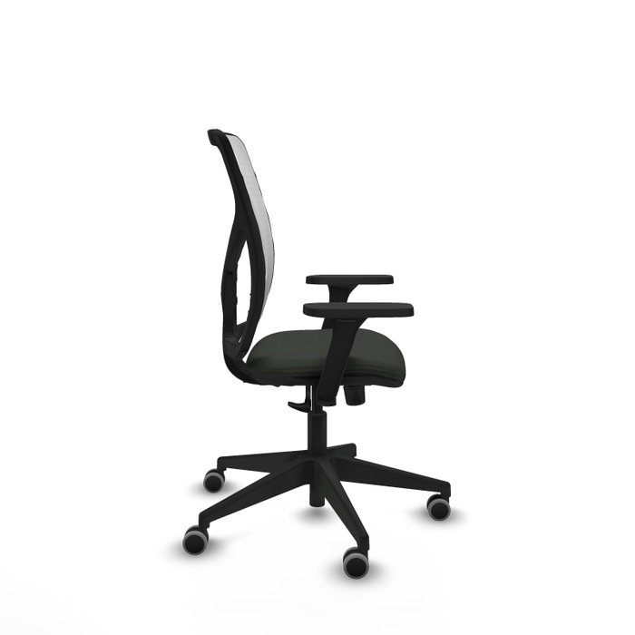 Silla de oficina Motilla con mecanismo Sincro tapizada con Tela color Negro y malla color Blanco. Equipada con lumbar 1D, Brazos 3D y Ruedas 65 mm parqué Silla de oficina Motilla con mecanismo Sincro tapizada con Tela color Negro y malla color Blanco. Equipada con lumbar 1D, Brazos 3D y Ruedas 65 mm parqué