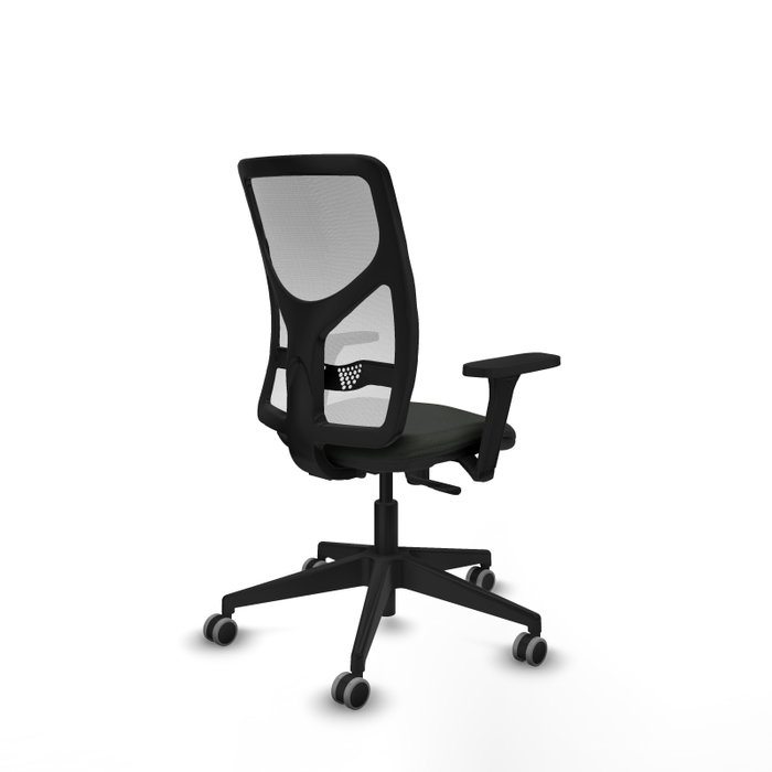 Silla de oficina Motilla con mecanismo Sincro tapizada con Tela color Negro y malla color Blanco. Equipada con lumbar 1D, Brazos 3D y Ruedas 65 mm parqué Silla de oficina Motilla con mecanismo Sincro tapizada con Tela color Negro y malla color Blanco. Equipada con lumbar 1D, Brazos 3D y Ruedas 65 mm parqué