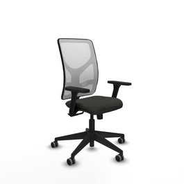 PIQUERAS Y CRESPO Silla de oficina Motilla con mecanismo Sincro, Negro y Blanco
