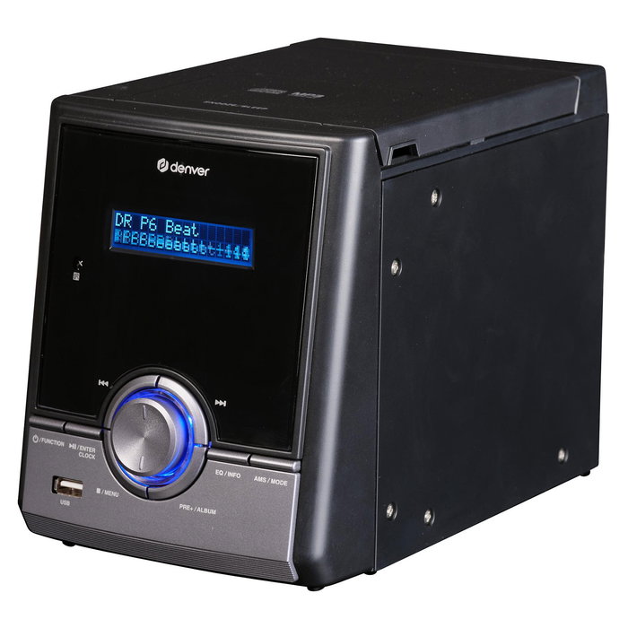 Denver MDA-285 Minicadena de Música con DAB+, FM, Bluetooth, CD y USB, Negro